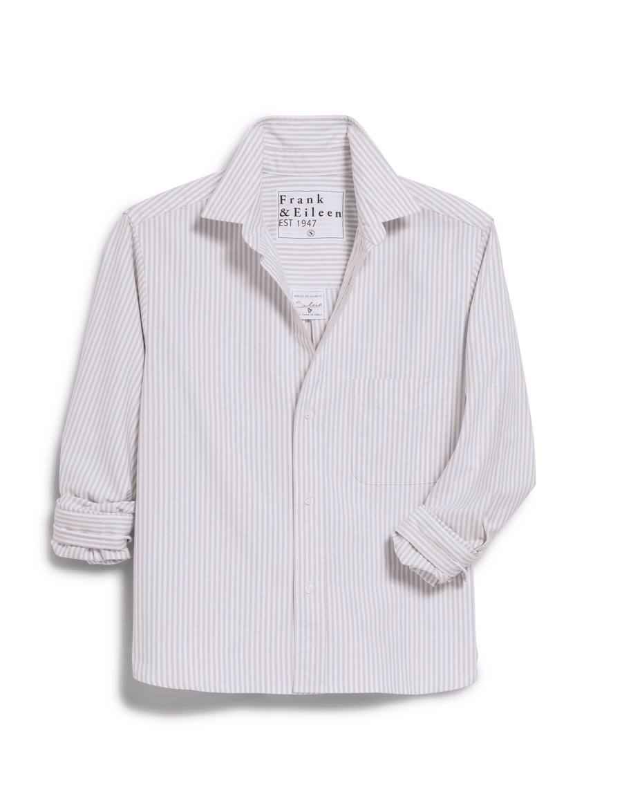 SILVIO Tan Stripe, Italian Brushed Oxford