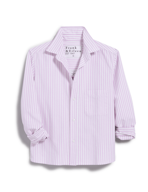 SILVIO Purple Stripe, Italian Brushed Oxford, front view