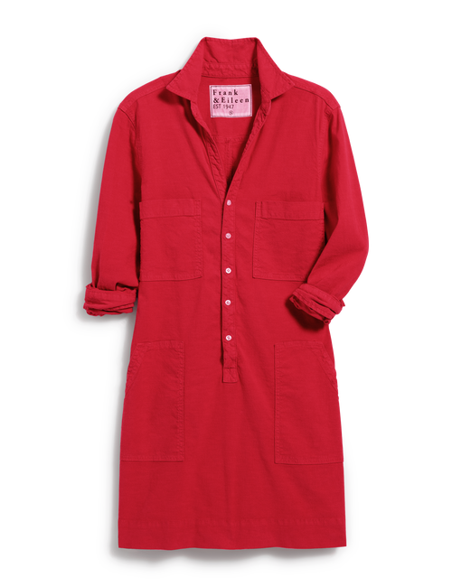 IRELAND DRESS Double Decker Red, Italian Performance Linen, view 6