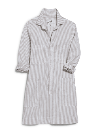 IRELAND DRESS Sand Stripe, Italian Performance Linen