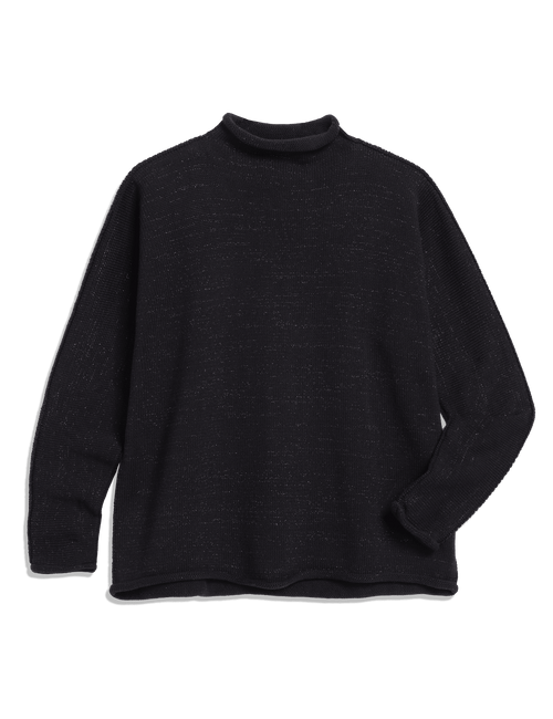 MONTEREY Black with Black Glitter, Pure Italian Cotton, front view