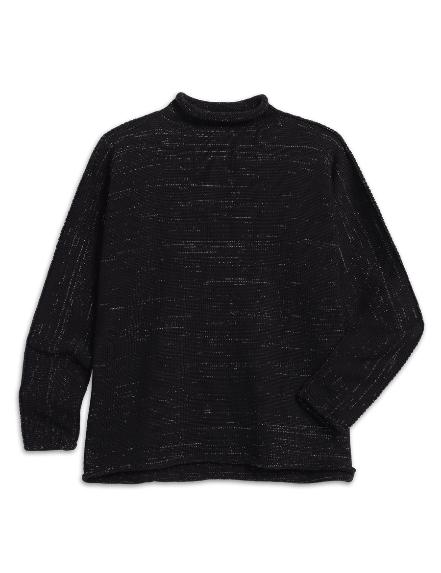 MONTEREY Black with Silver Glitter, Pure Italian Cotton