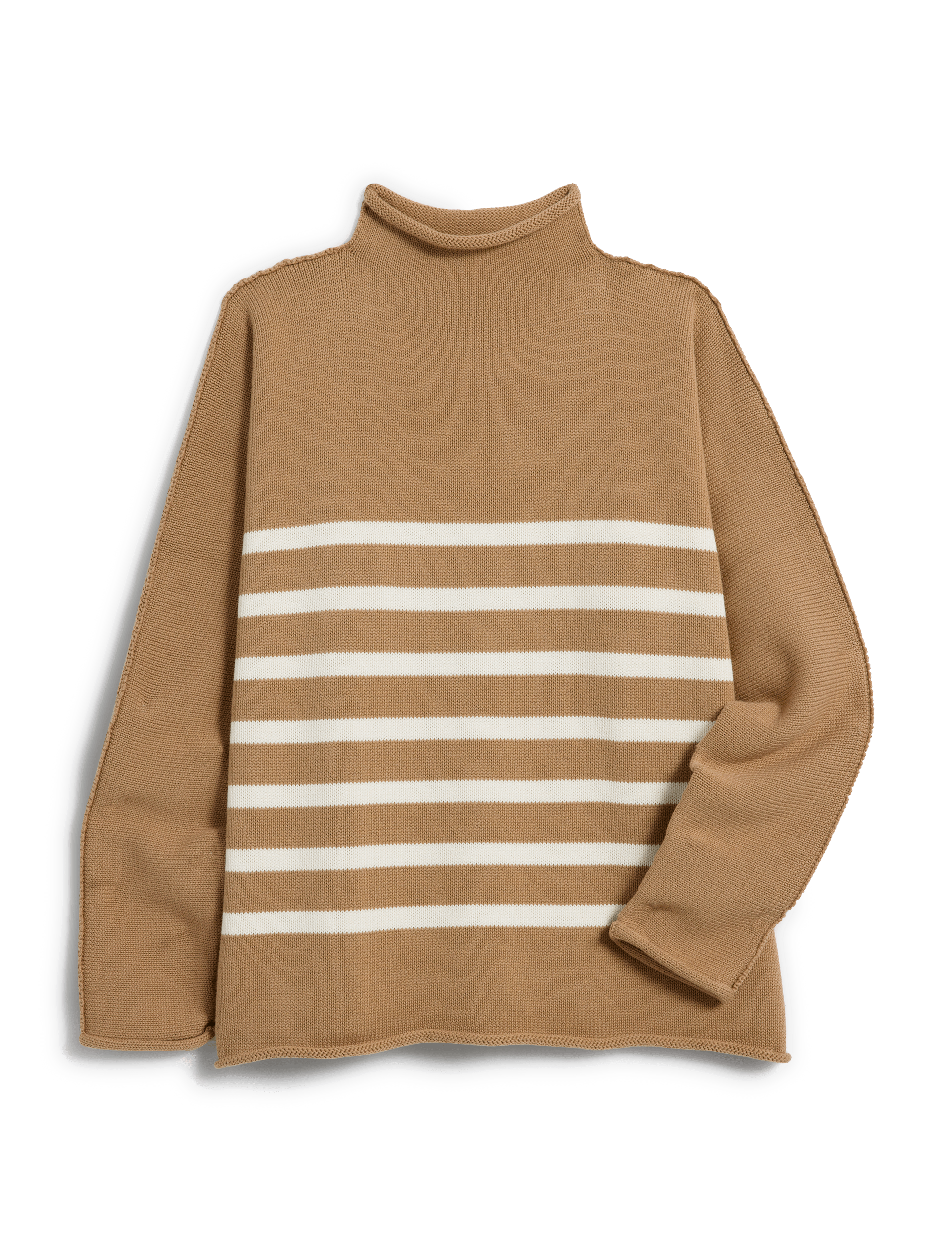 MONTEREY Camel with Cream Stripe, Pure Italian Cotton