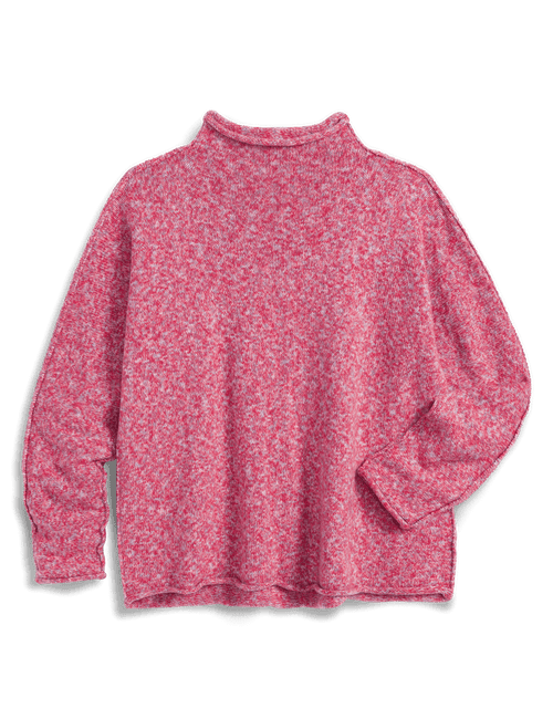 Pink fleece pullover on a transparent background, view 4