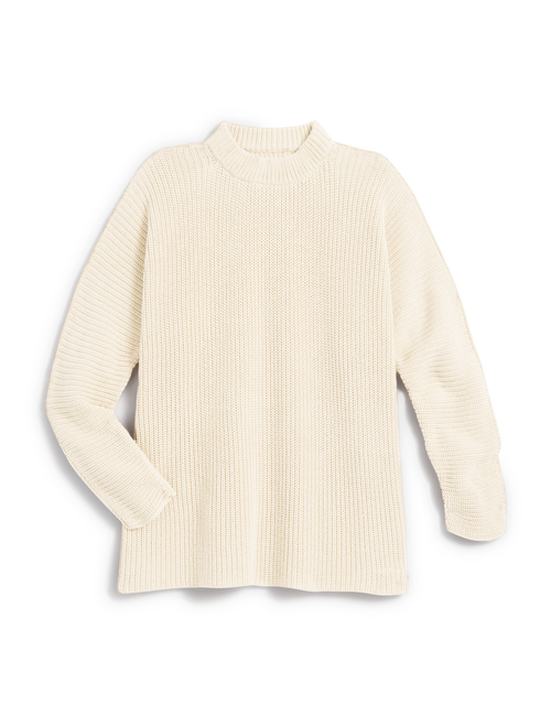MONTECITO SWEATER Cream, Pure Italian Cotton, view 4