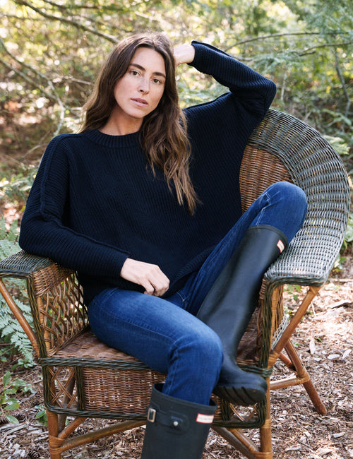 MONTECITO SWEATER Marine, Pure Italian Cotton, view 5