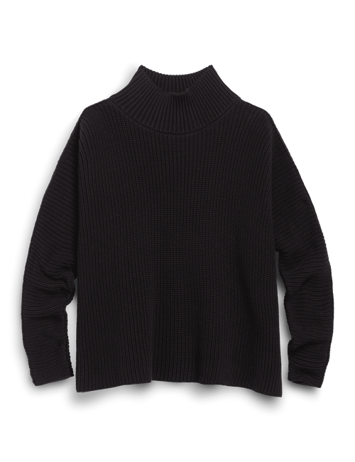 MONTECITO TURTLENECK Black, Pure Italian Cotton, view 4