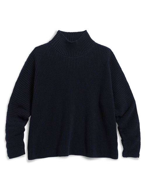 MONTECITO TURTLENECK Marine, Pure Italian Cotton, view 4