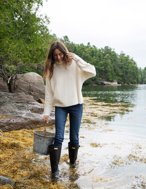 MONTECITO TURTLENECK Ivory, Pure Italian Cotton, view 6