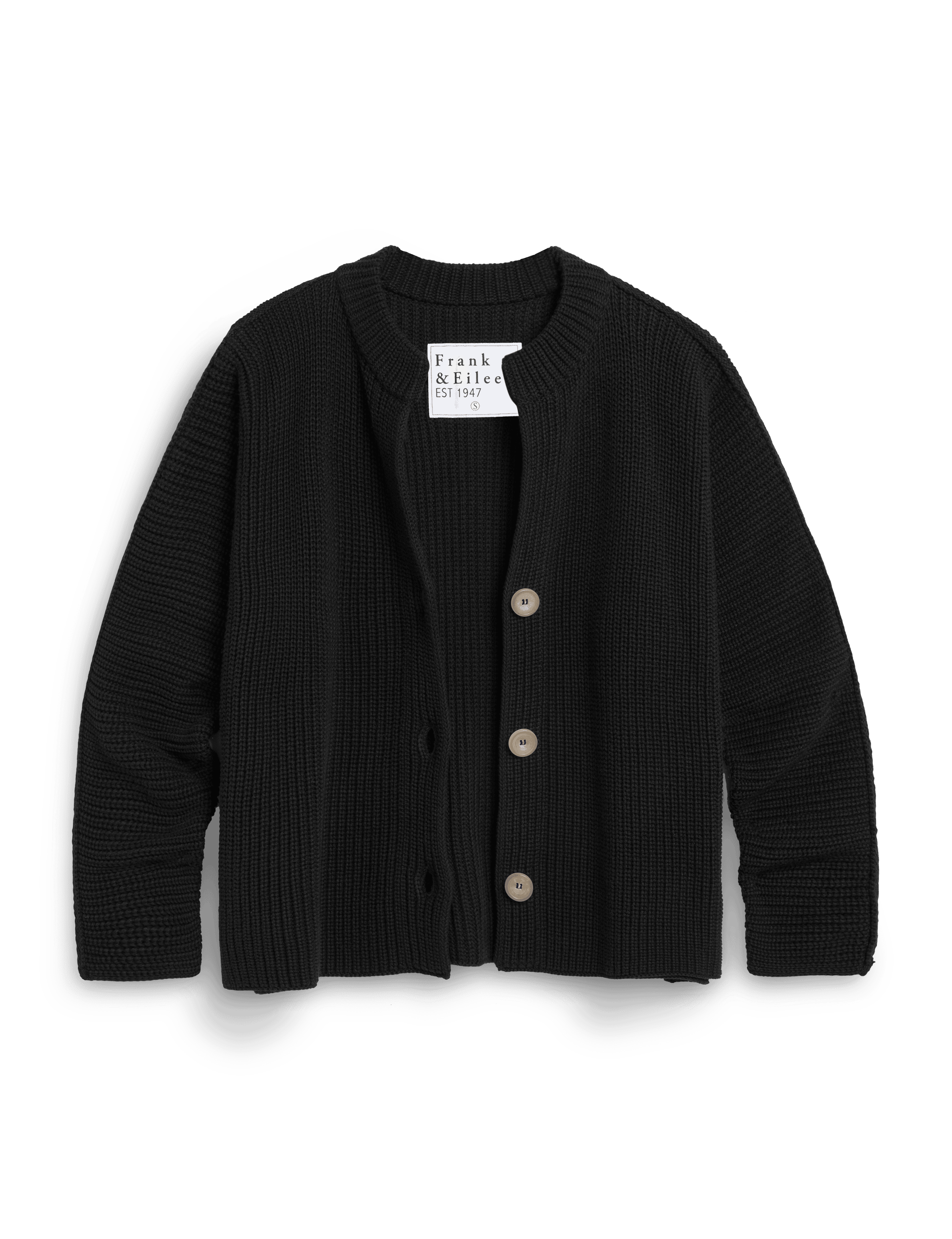 MONTECITO CARDIGAN Black, Pure Italian Cotton