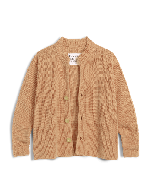 MONTECITO CARDIGAN Camel, Pure Italian Cotton, view 6