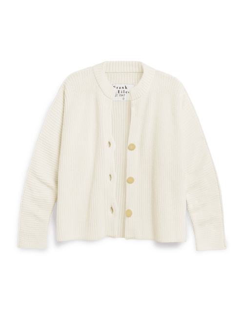 MONTECITO CARDIGAN Ivory, Pure Italian Cotton, view 6