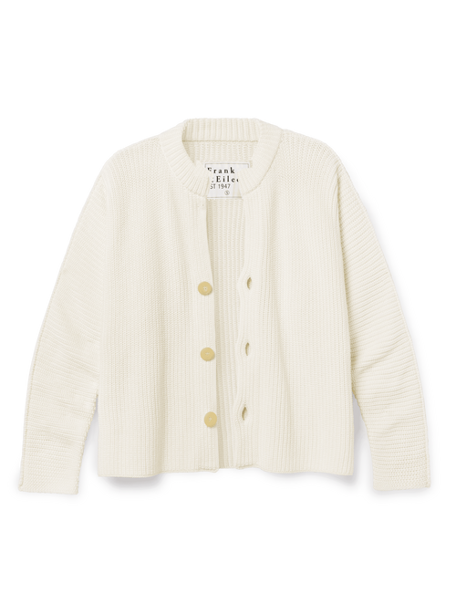 MONTECITO CARDIGAN Ivory, Pure Italian Cotton, view 6