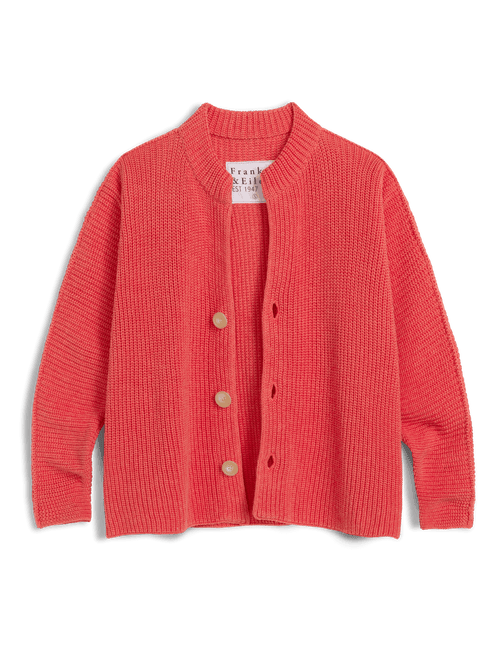 MONTECITO CARDIGAN Lobster, Pure Italian Cotton, view 4