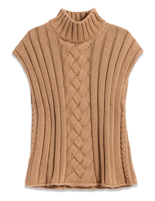 COTSWOLDS VEST Camel, Pure Italian Cotton, view 6
