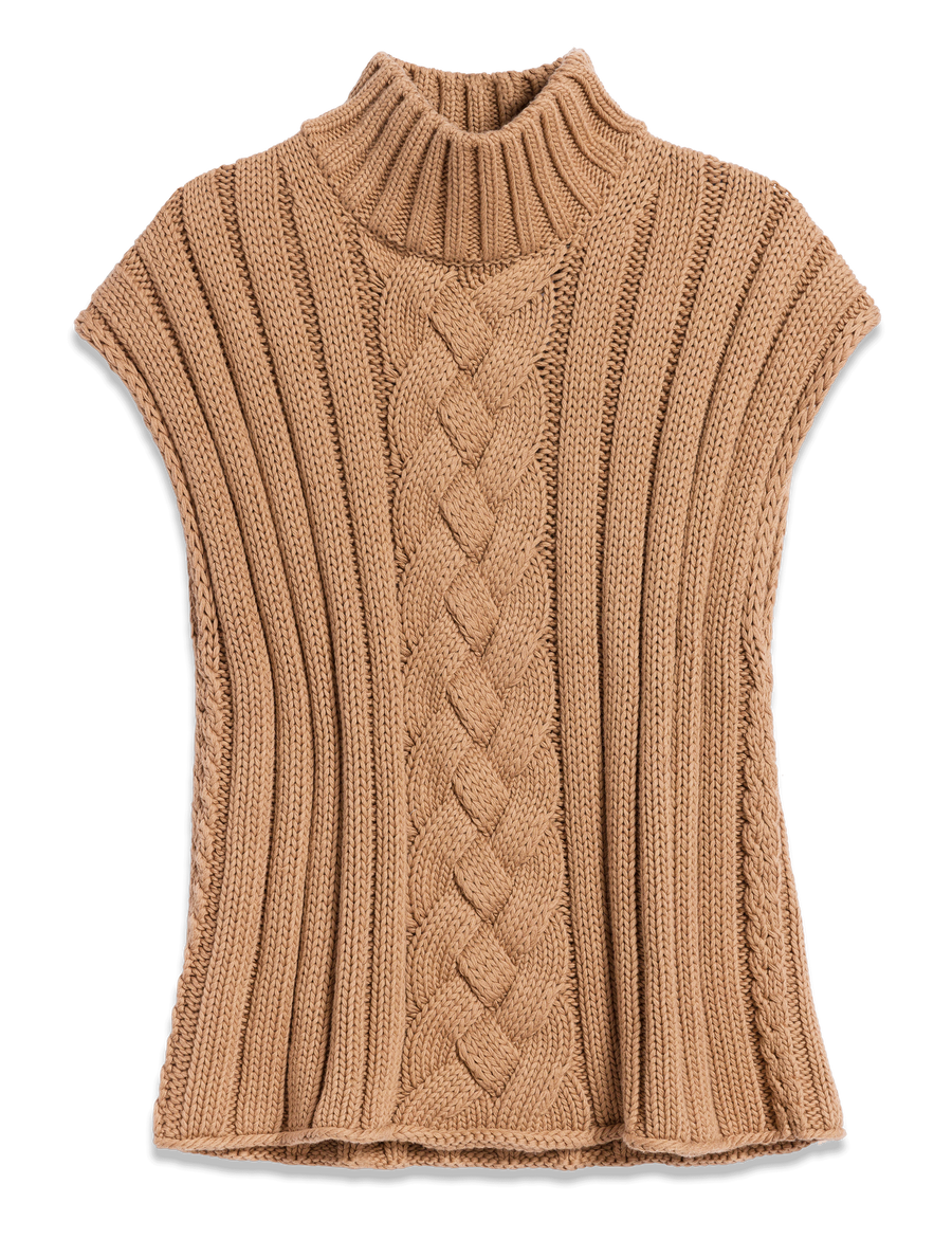 COTSWOLDS VEST Camel, Pure Italian Cotton