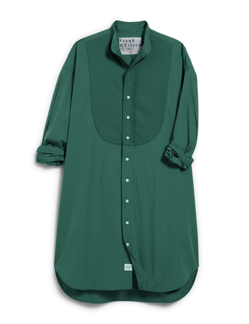 Tori, Italian Tuxedo Shirtdress, Green | Frank & Eileen