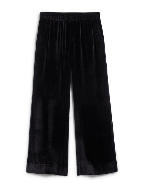Black wide-leg pants on a white background, view 5