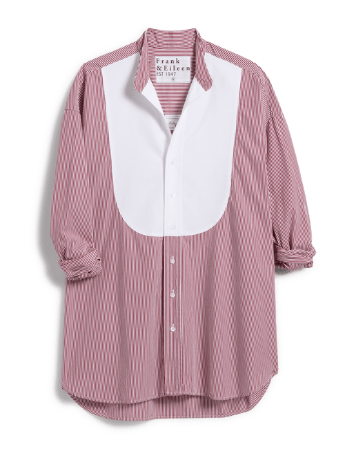 VICTORIA Red Stripe with White Bib, Italian Superluxe, view 6