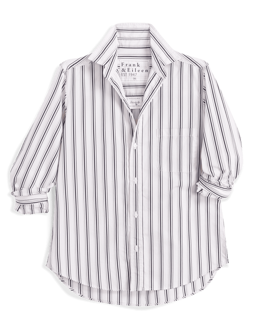 White shirt with black stripes on a transparent background, view 4