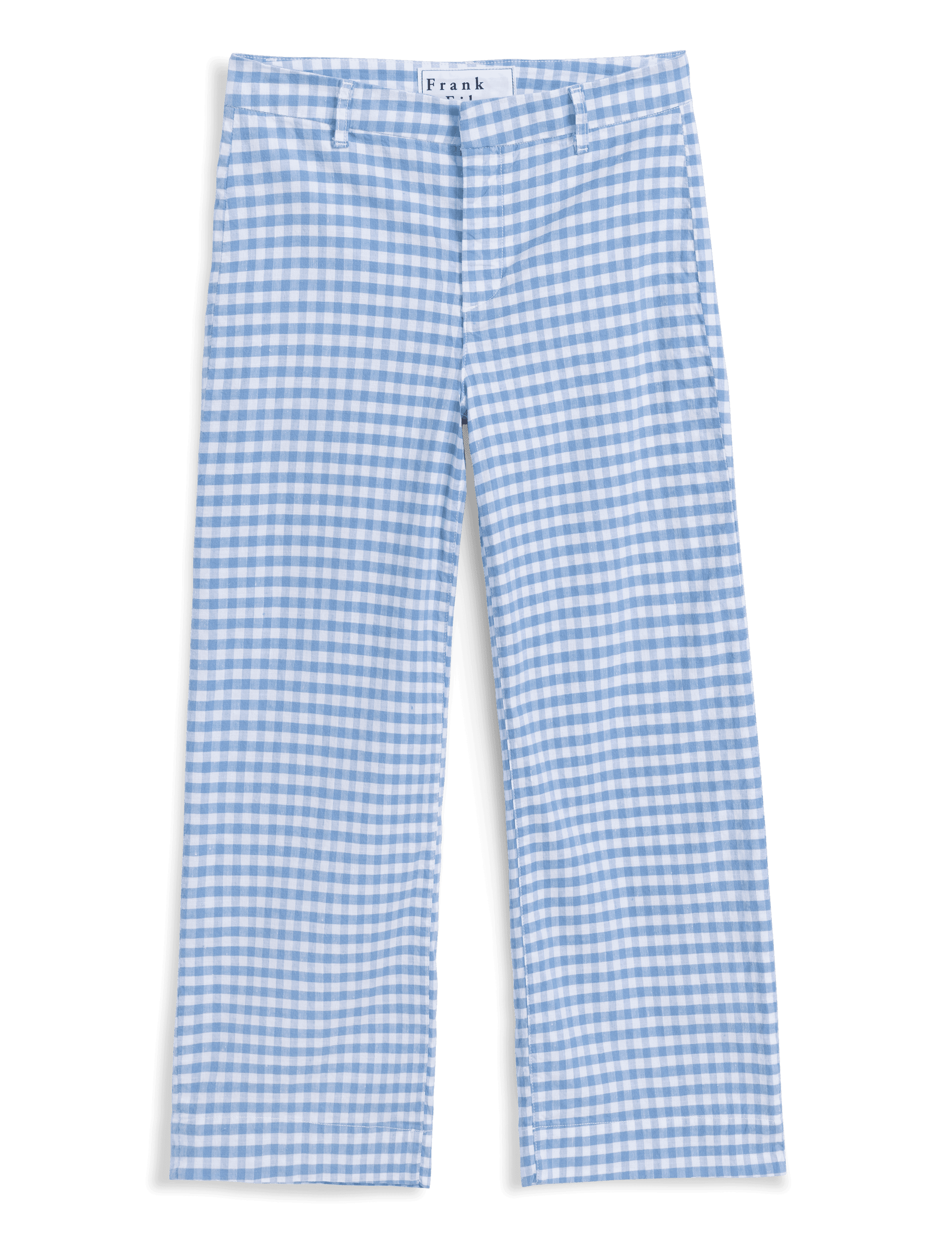 WEXFORD Blue Gingham, Italian Performance Linen, view 4