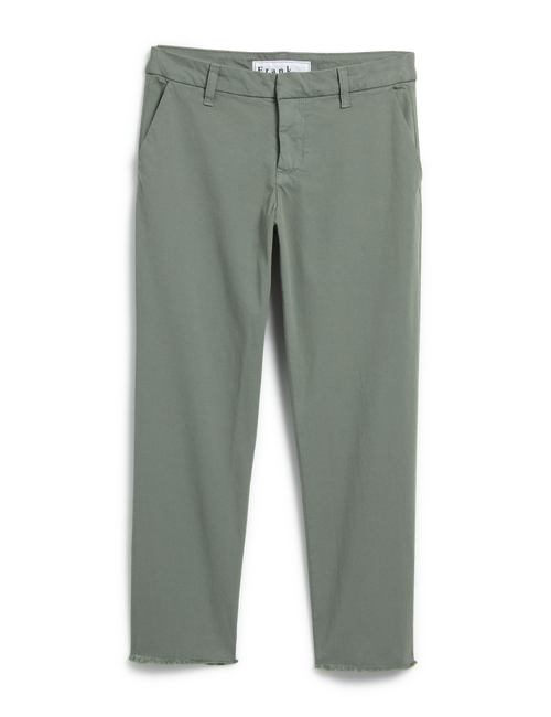 Flat front of Green Frank & Eileen Wicklow Italian Chino in Italian Performance Twill, view 4
