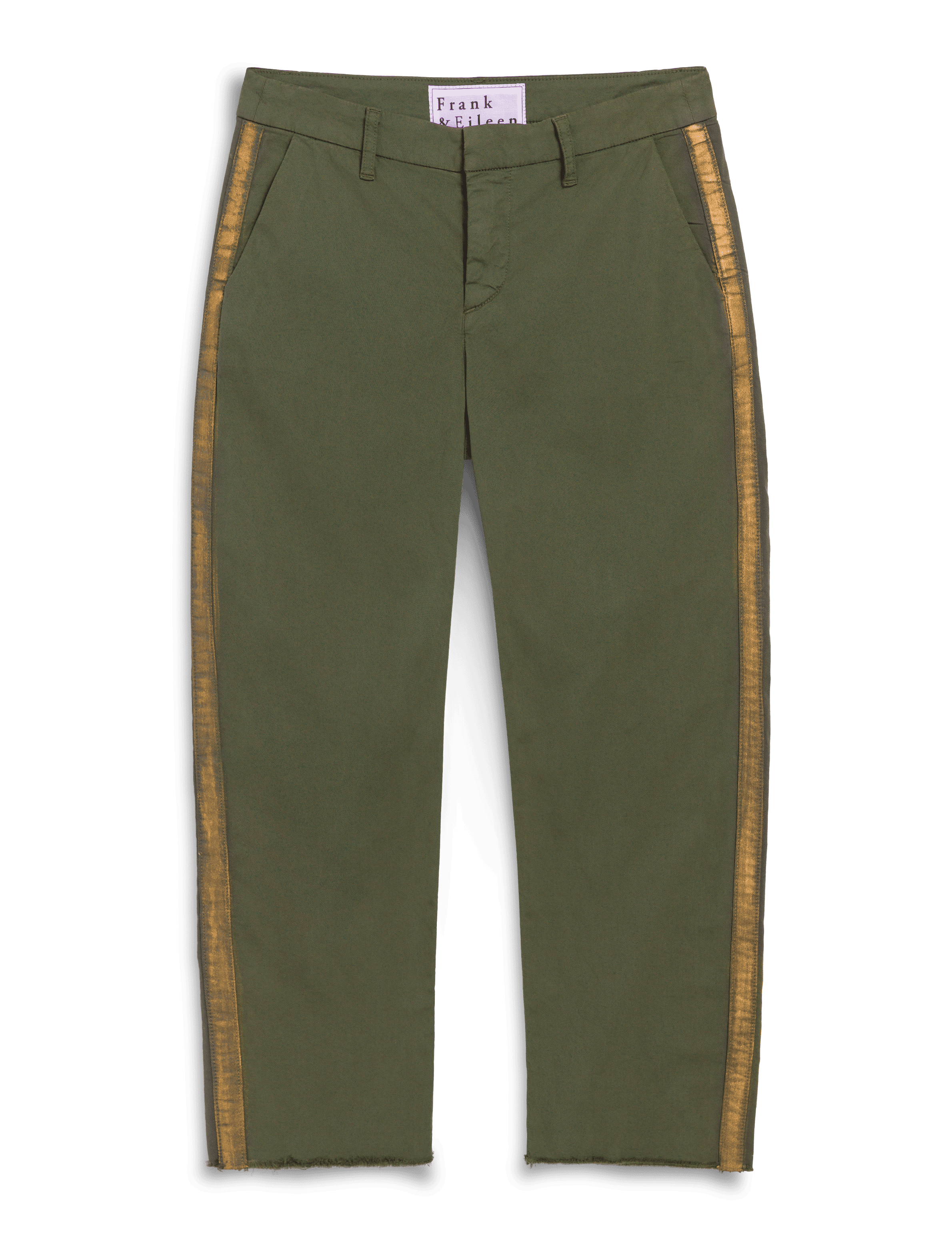 WICKLOW Army with Gold Tuxedo Stripe, Italian Performance Twill