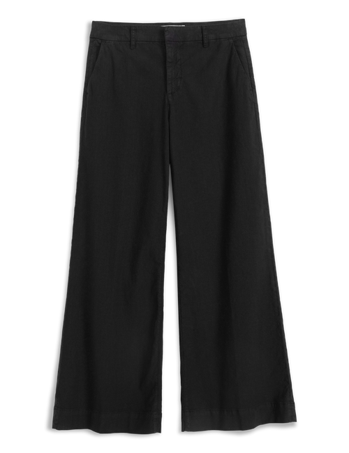 Black wide-leg pants on a white background, view 4