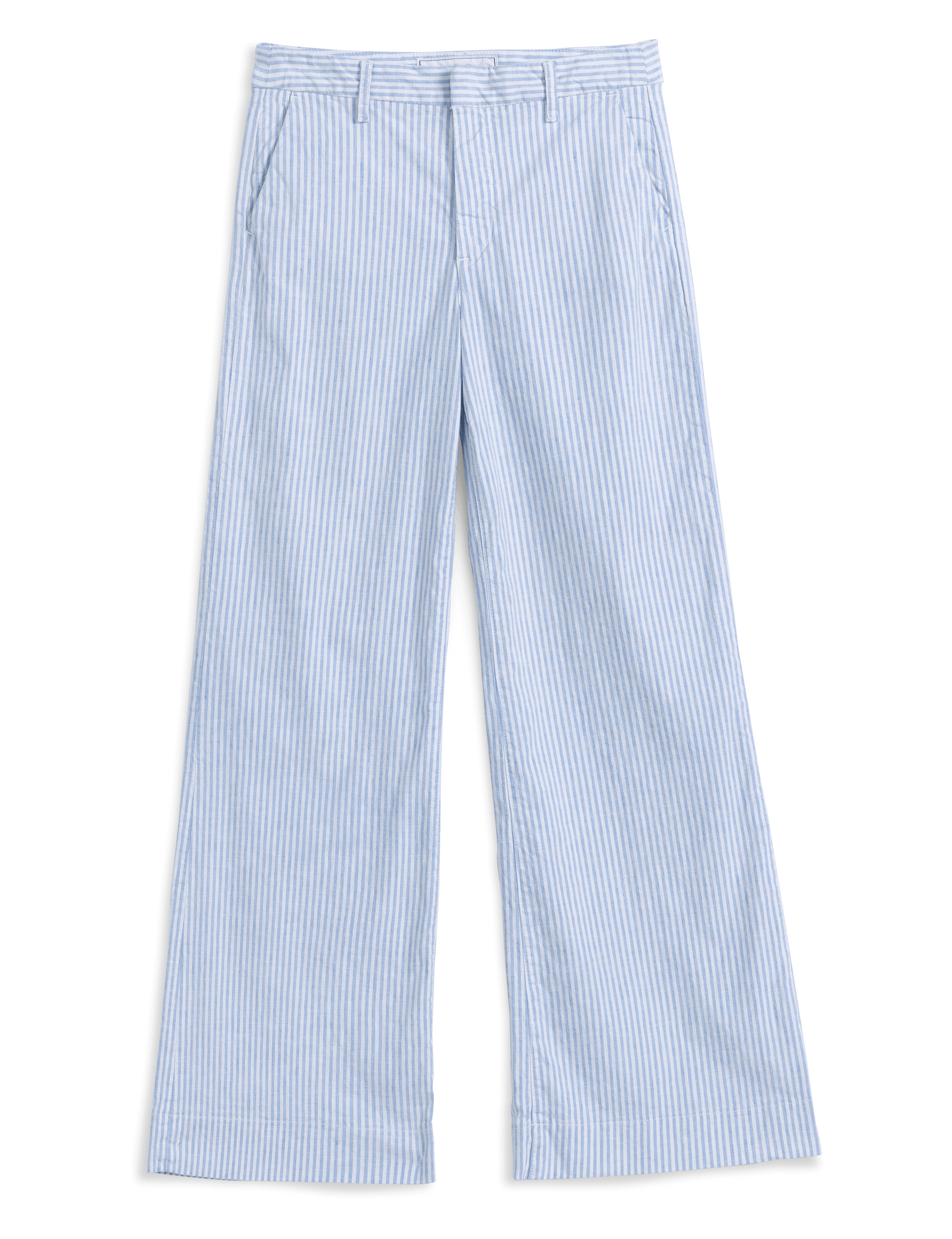 WEST VILLAGE Blue and White Stripe, Italian Performance Linen, view 4