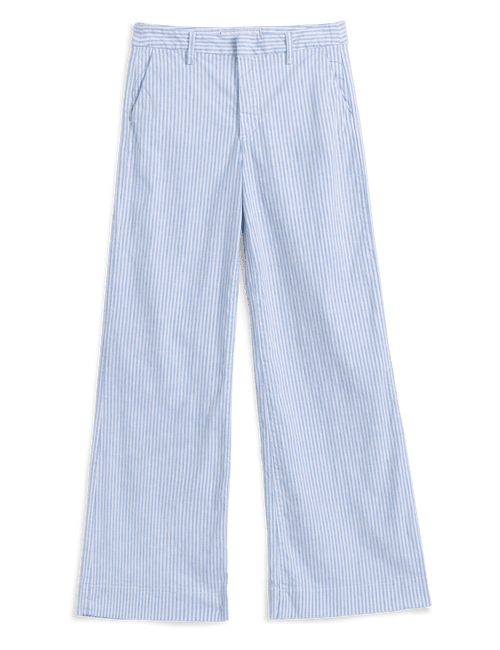 WEST VILLAGE Blue and White Stripe, Italian Performance Linen, view 4