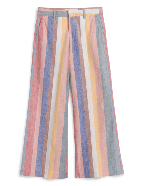 Multicolored striped pants on a black background, view 4