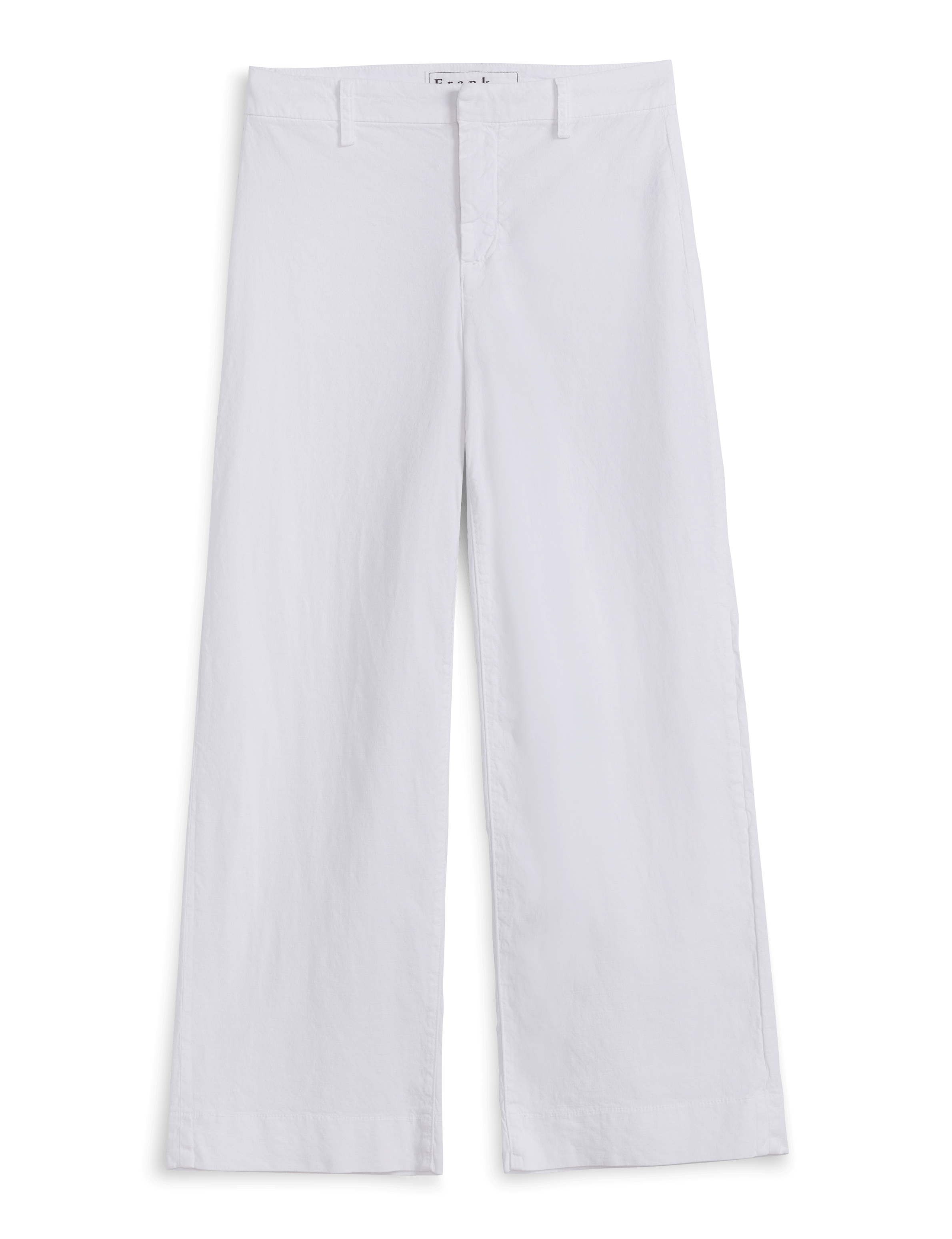 White wide-leg pants on a transparent background