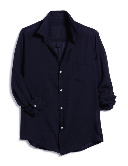 BARRY Navy, Organic Voile, front view