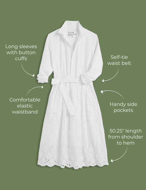 GRACE DRESS White, Eyelet Cotton, view 6