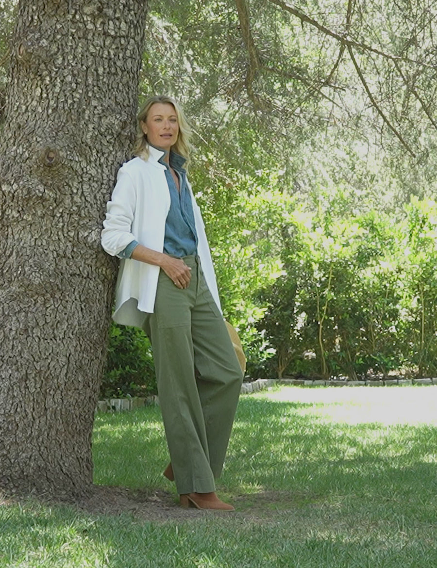 LIMERICK Olive, Italian Peached Twill