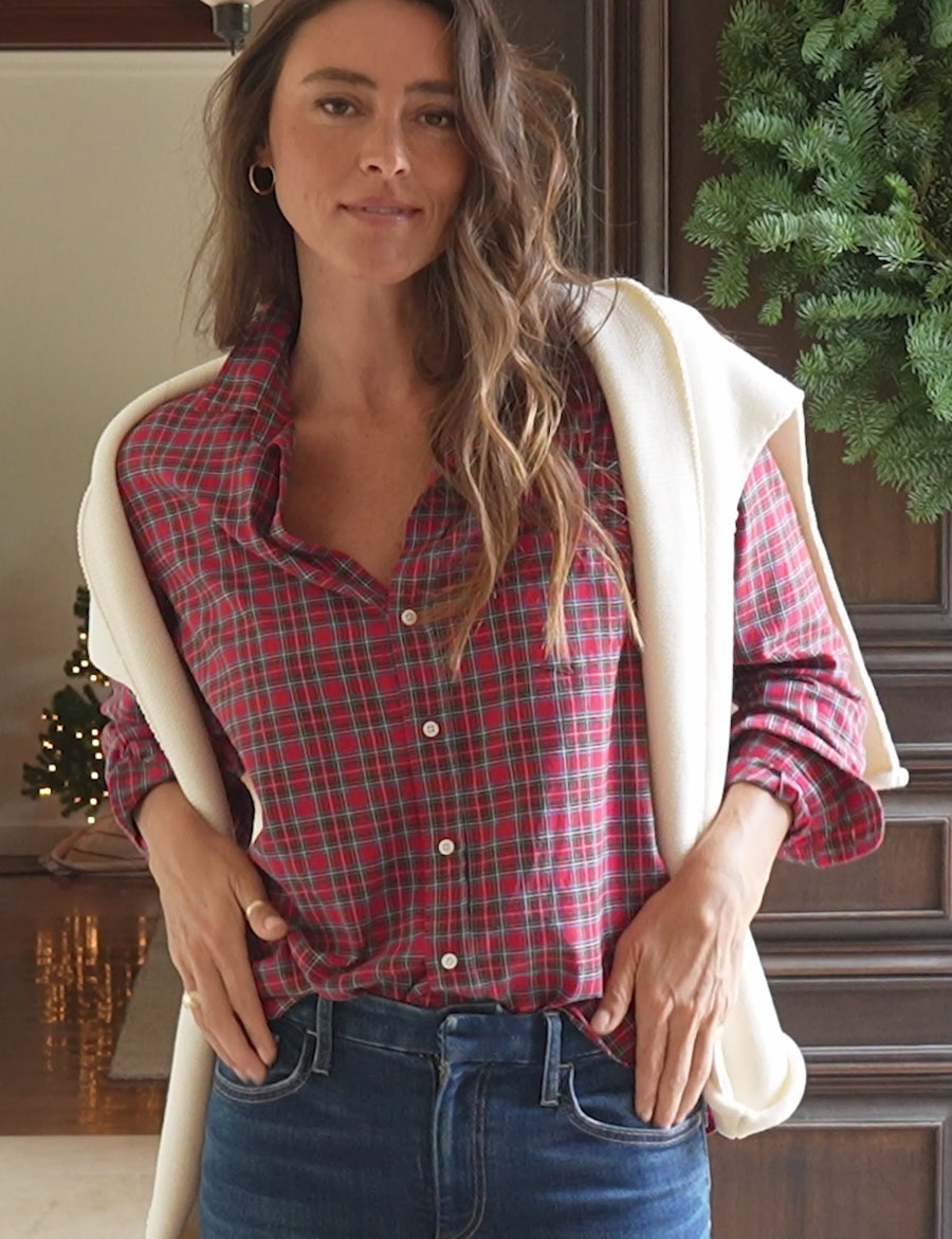 EILEEN Multicolor Small Red Plaid, Italian Flannel