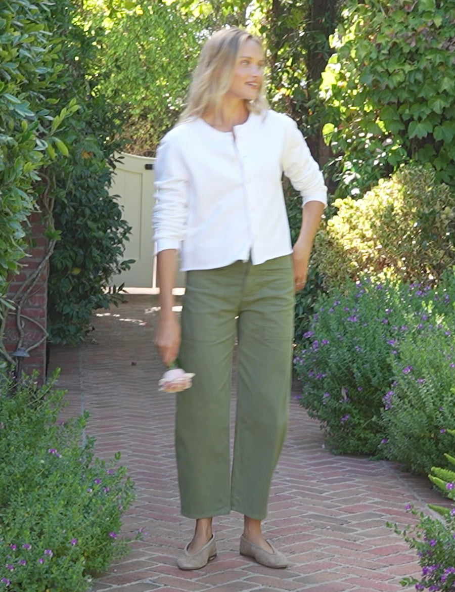 Bray, Everyday Barrel Pant, Green | Frank & Eileen