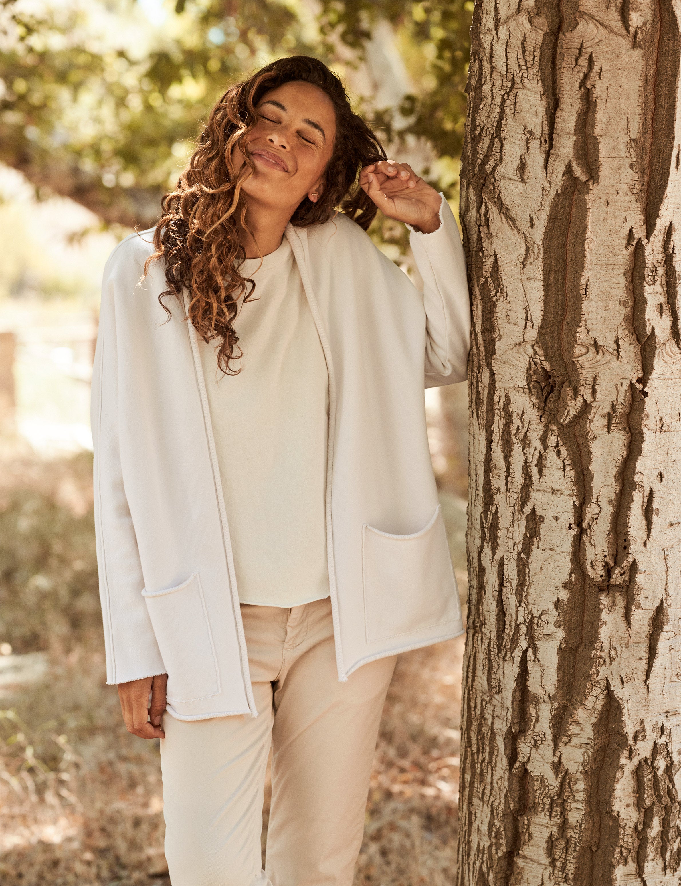 BARBARA Vintage White Triple Terry