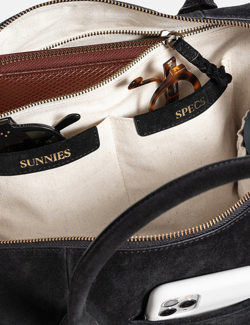 Inside pockets of a Black Frank & Eileen Willow Everyday Bag, view 4