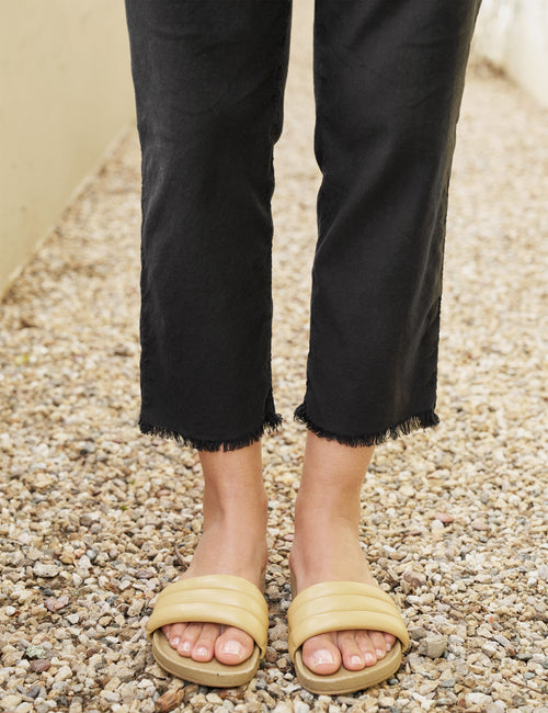 Lower legs of person wearing Black Frank & Eileen Wicklow Italian Chino in Italian Performance Linen, view 3