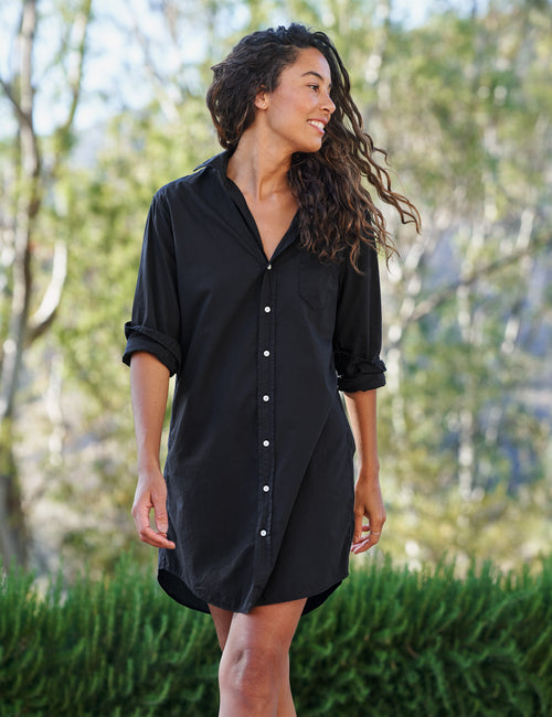 MARY Black, Italian Featherweight Poplin, front view
