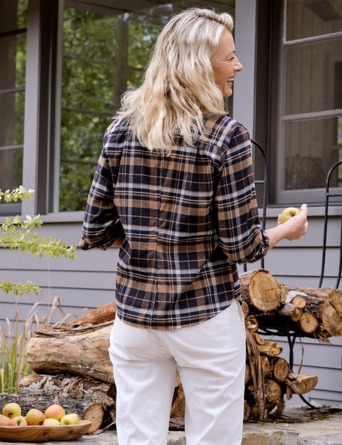 BARRY Black and Brown with Camel Plaid, Italian Flannel, alternate view