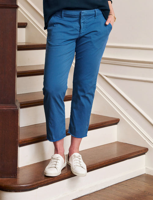 Front legs of person wearing Royal Blue Frank & Eileen Wicklow Italian Chino in Italian Performance Twill, front view