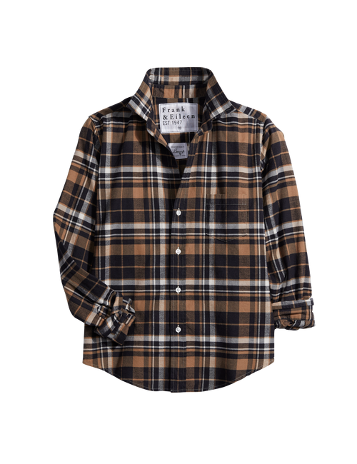 BARRY Black and Brown with Camel Plaid, Italian Flannel, view 4