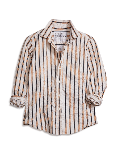 BARRY Black and Camel Stripe, Italian Signature Crinkle, front view