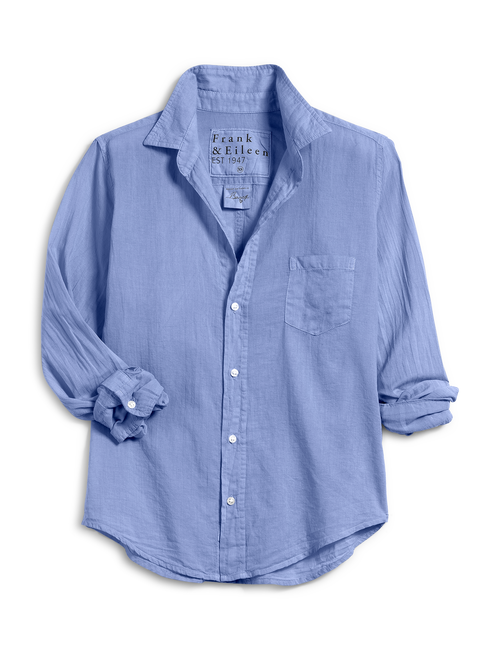 BARRY Cornflower Blue, Organic Voile, front view