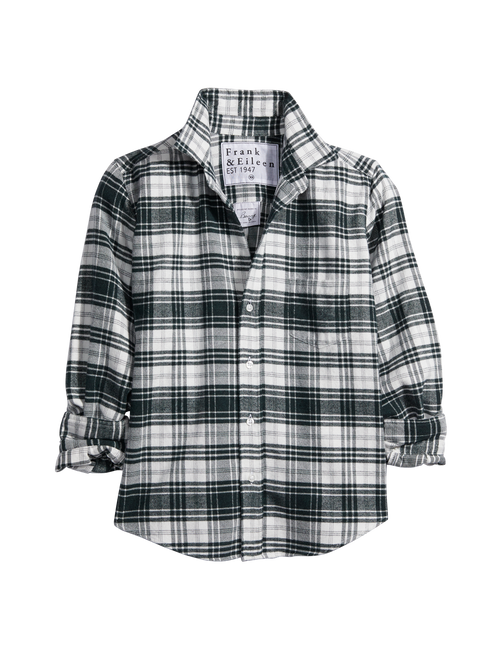 BARRY Green and White Plaid, Italian Flannel, view 4