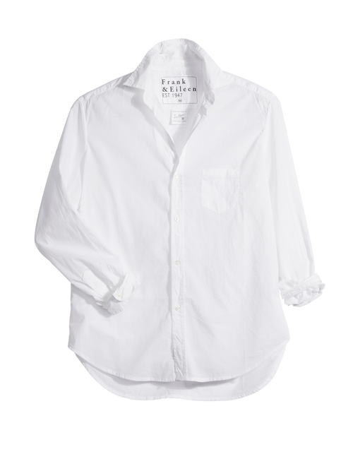 Flat front shot of White Frank & Eileen Eileen Relaxed Button-Up Shirt in Featherweight, view 4