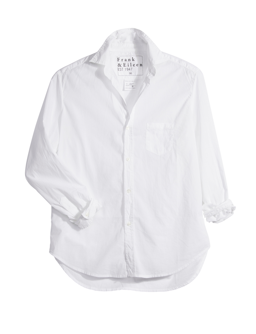 Flat front shot of White Frank & Eileen Eileen Relaxed Button-Up Shirt in Featherweight