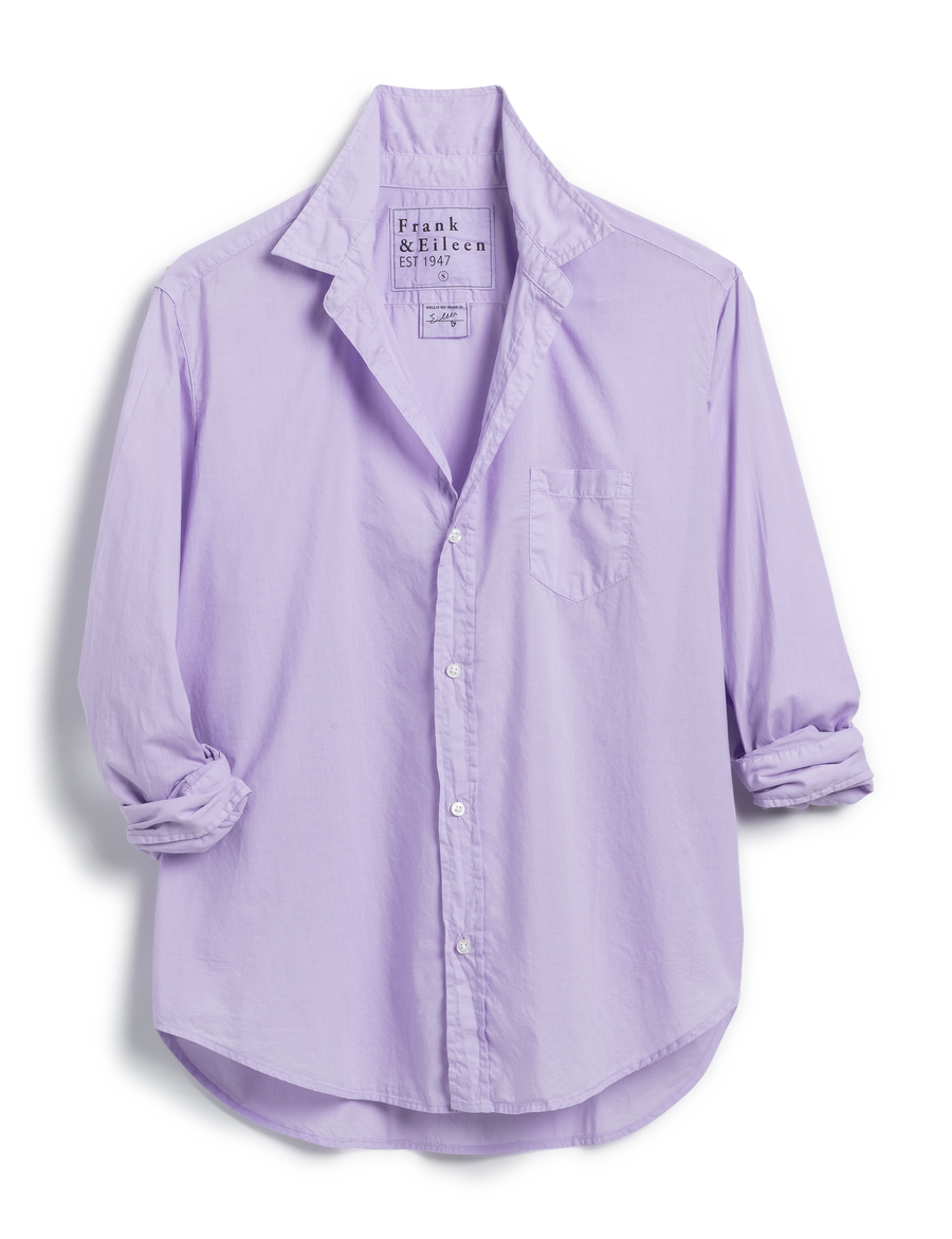 Flat front shot of Light Purple Frank & Eileen Eileen Relaxed Button-Up Shirt in Featherweight